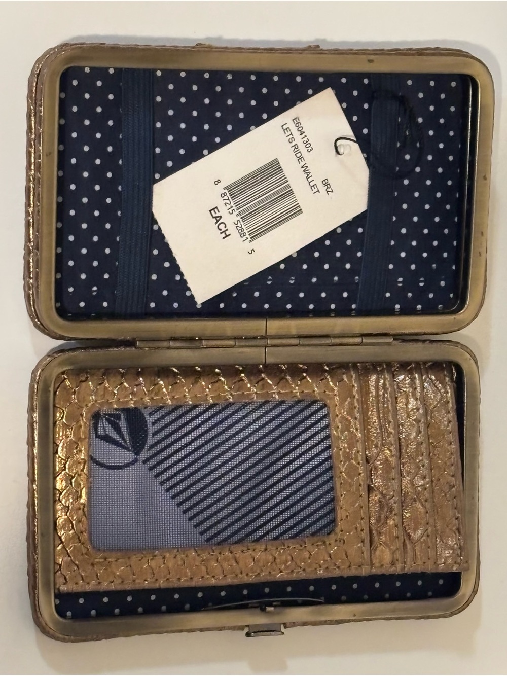NWT Volcom “Let’s Ride” Metallic Bronze Snakeskin Textured Rare Clutch - Picture 2 of 8